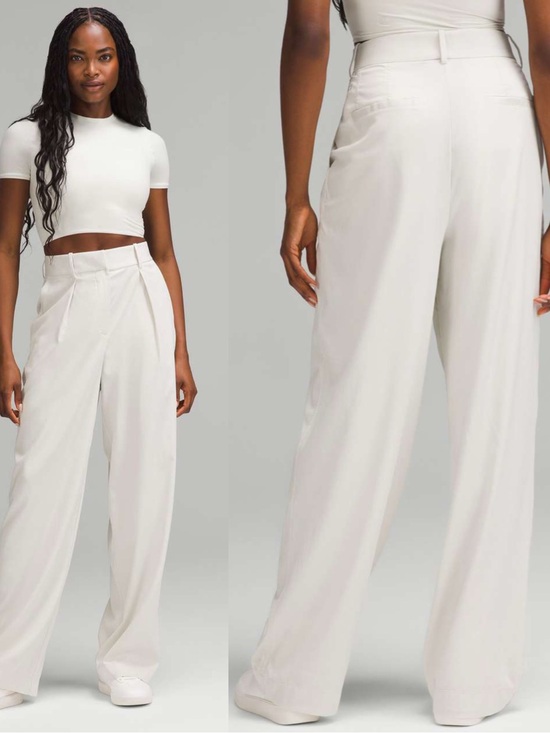 lululemon athletica Pants - Lululemon Pleat-Front High-Rise Trouser Regular Bone Woman’s Size 6